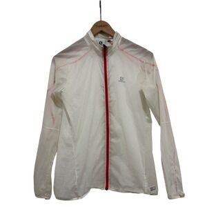 Salomon Women's White Clima Wind Lightweight Running Jacket Size Small Athletic
